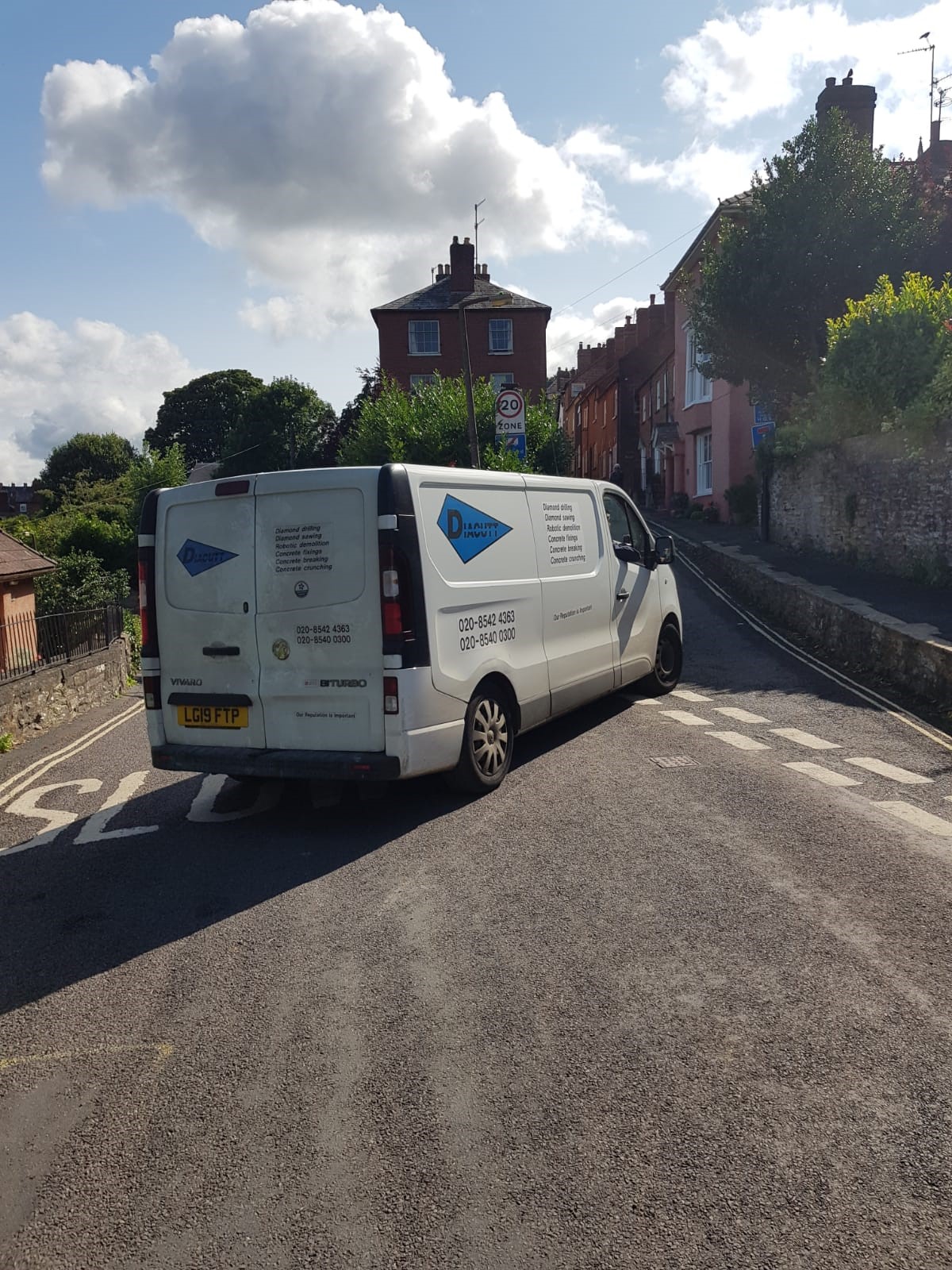 L Van bottom of street